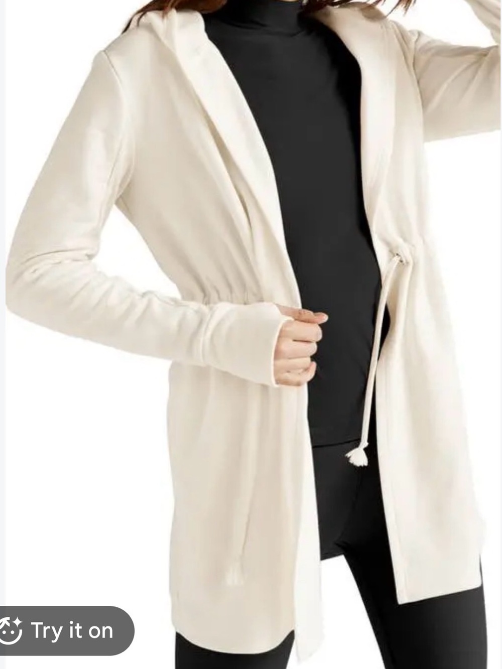 Beyond Yoga Open Front Hooded Fleece Jacket Medium